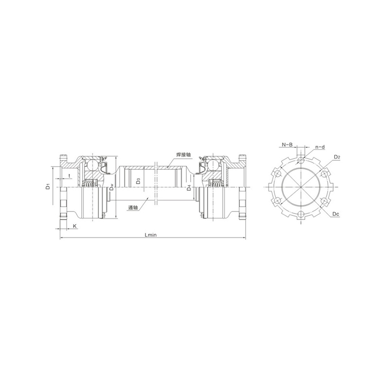 RSK-BHJE Gaiola esférica de velocidade constante tipo ranhura reta com junta universal com cubo de flange para indústria metalúrgica